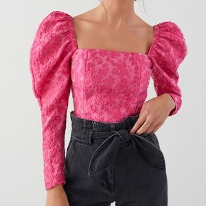 & OTHER STORIES Square Neck Jacquard Top